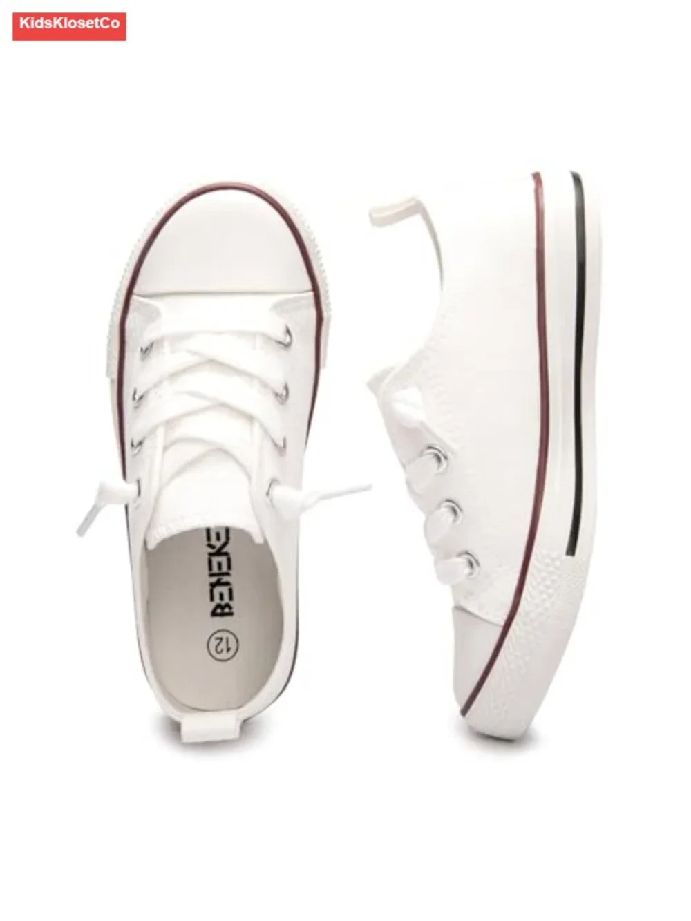 Kids Slip-On Canvas Sneakers No-Tie Low Top School Shoes